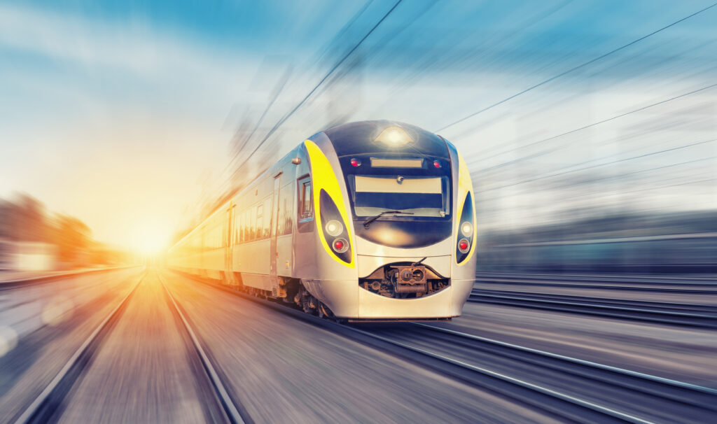 Modern high speed train