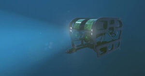 Rendered image of a deep sea remote operated underwater vehicle