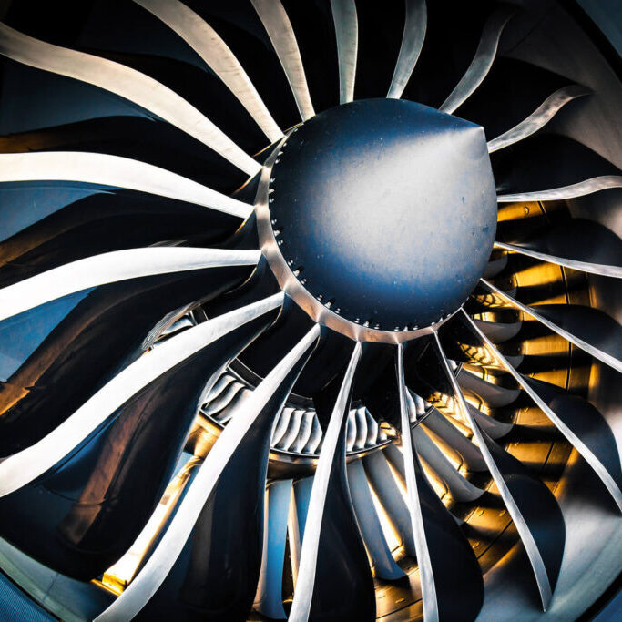 Detail of a modern turbofan aircraft engine